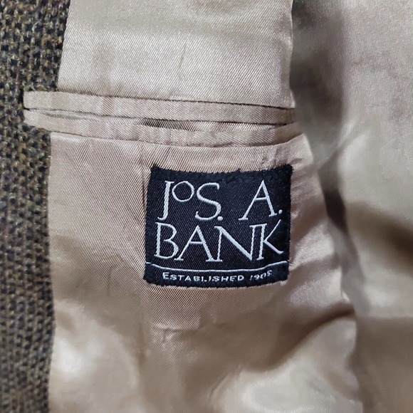 JoS A Bank Lambswool Cashmere Sport Coat Mens 44L 44 Brown Patterned Blazer - Picture 7 of 8